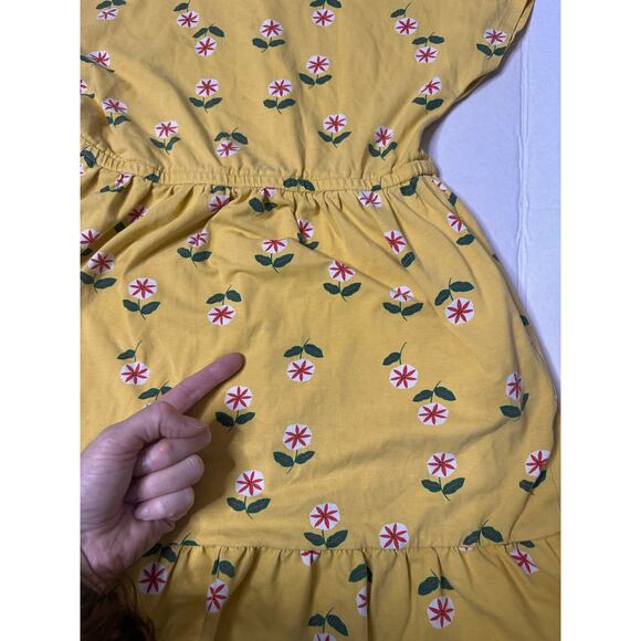 Hanna Andersson Girls Dresses Yellow Floral Organic Cotton Play Set of 2 Size 8 - Picture 7 of 9